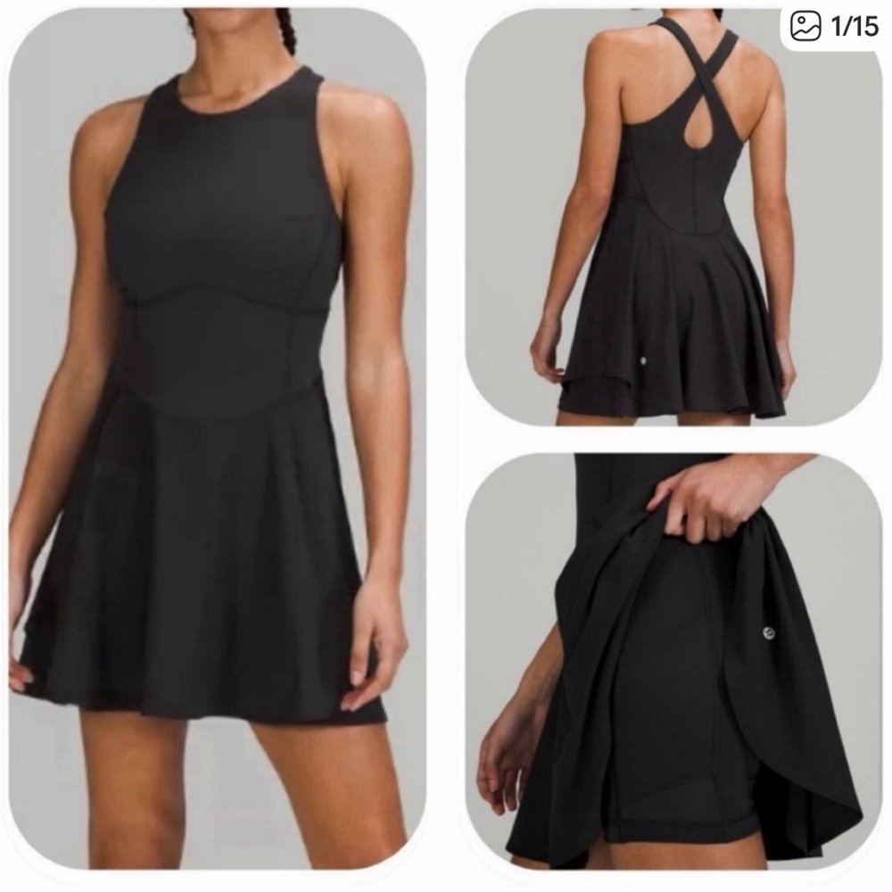 lululemon athletica court Crash Black sexy Dress⭐️